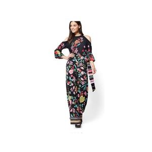 NY&C Black Floral Off the Shoulder Blouse